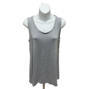 Logo by Lori Goldstein Womens Tank Top Size Small Gray Tunic Sleeveless Shirt